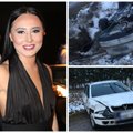 G. Grygolaitytė-Vasha su vaikinu Latvijoje patyrė kraupią avariją: automobilis vertėsi ant stogo