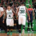 Daugiau nei pusšimtį taškų pelnęs I. Thomasas pratęsime išplėšė pergalę „Celtics“ ekipai