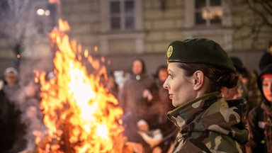 Independence Day bonfires lit in Vilnius on Thursday evening