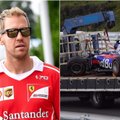 S. Vettelis treniruotėse Japonijoje buvo greičiausias, C. Sainzas sumaitojo savo automobilį
