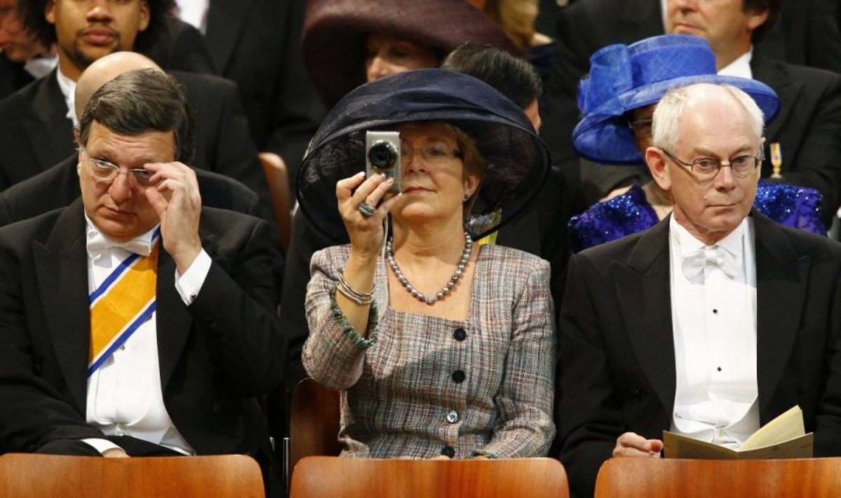 Herman Van Rompuy (d) ir jo žmona Geertrui Windels