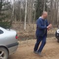 Pervažiavęs patiestą „ežį“, baltarusis susigrūmė su pasalą surengusiais persekiotojais