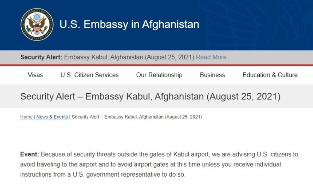 JAV ir sąjungininkės įspėja dėl didelės terorizmo grėsmės Kabulo oro uoste