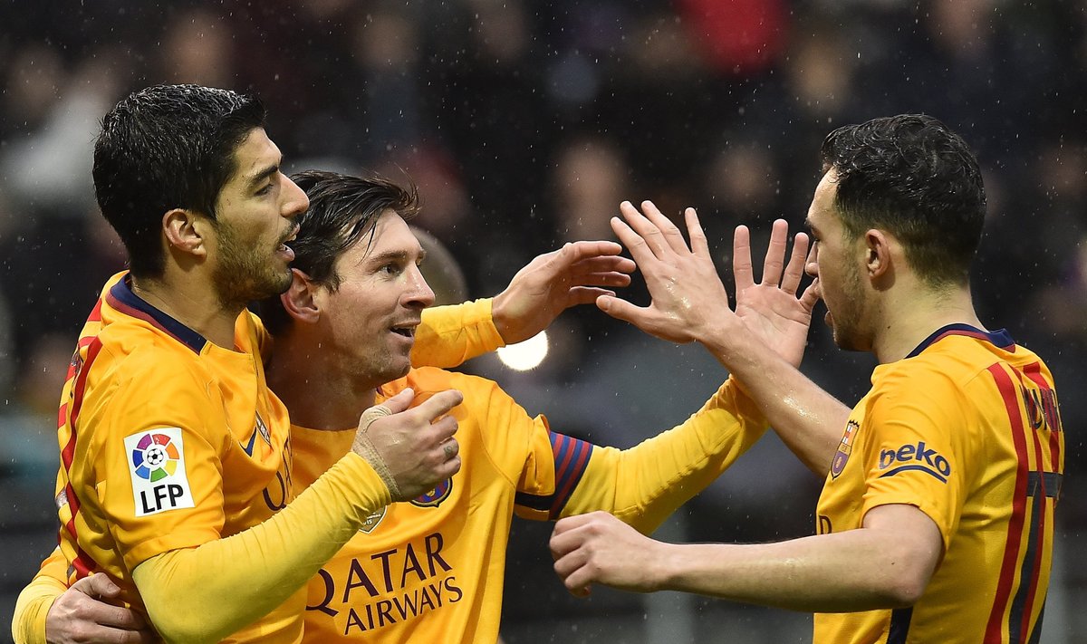 Lionelis Messi, Luisas Suarezas ir Muniras El Haddadi 