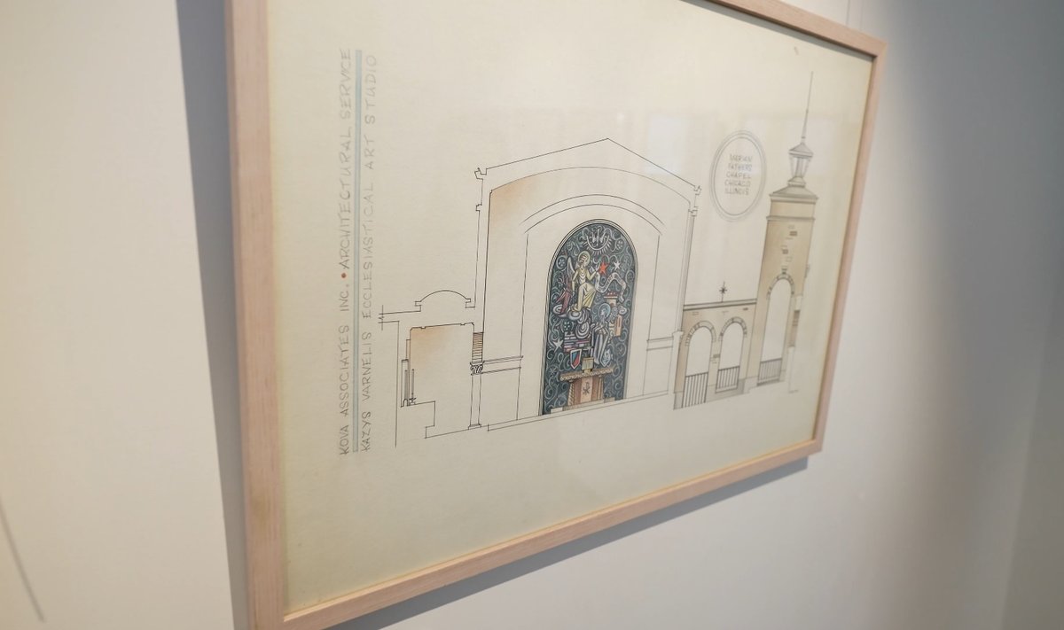 Pirmoji virtualiai atidaroma paroda - Kazio Varnelio bažnyčių interjerų piešinių paroda