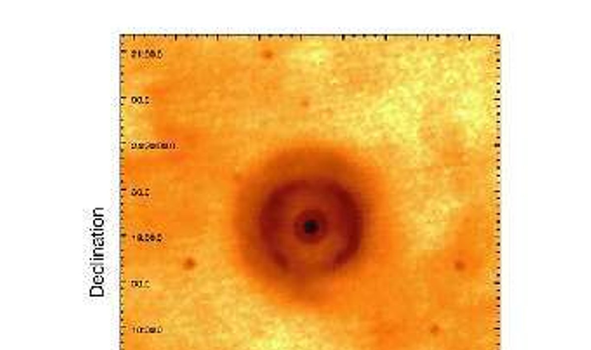Кольцевая туманость вокруг MN112. Изображение Spitzer MIPS
