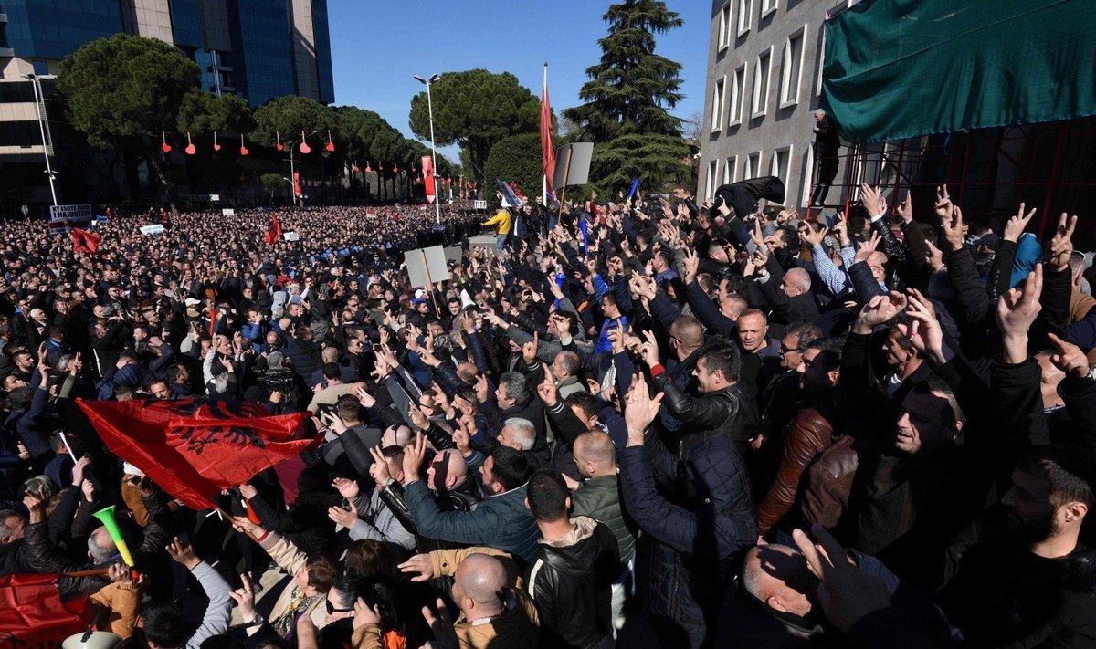 Protestai Albanijos sostinėje