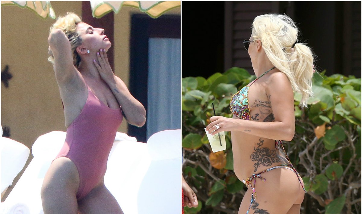 Lady Gaga dabar (kairėje) ir prieš metus