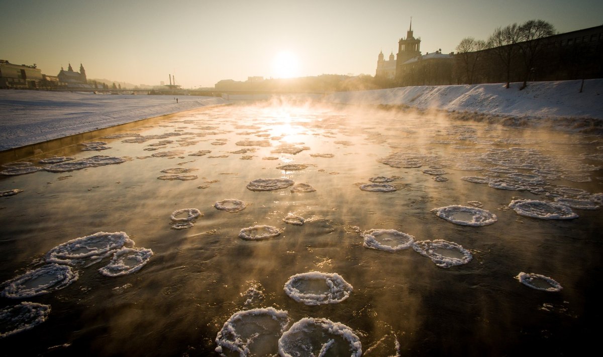 Ice on the Neris in Vilnius