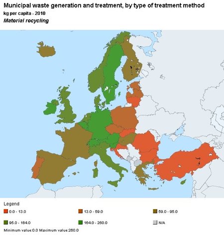 Europos rūšiavimo žemėlapis. Lietuvoje vienam žmogui tenka vos 13 išrūšiuotų kilogramų per metus