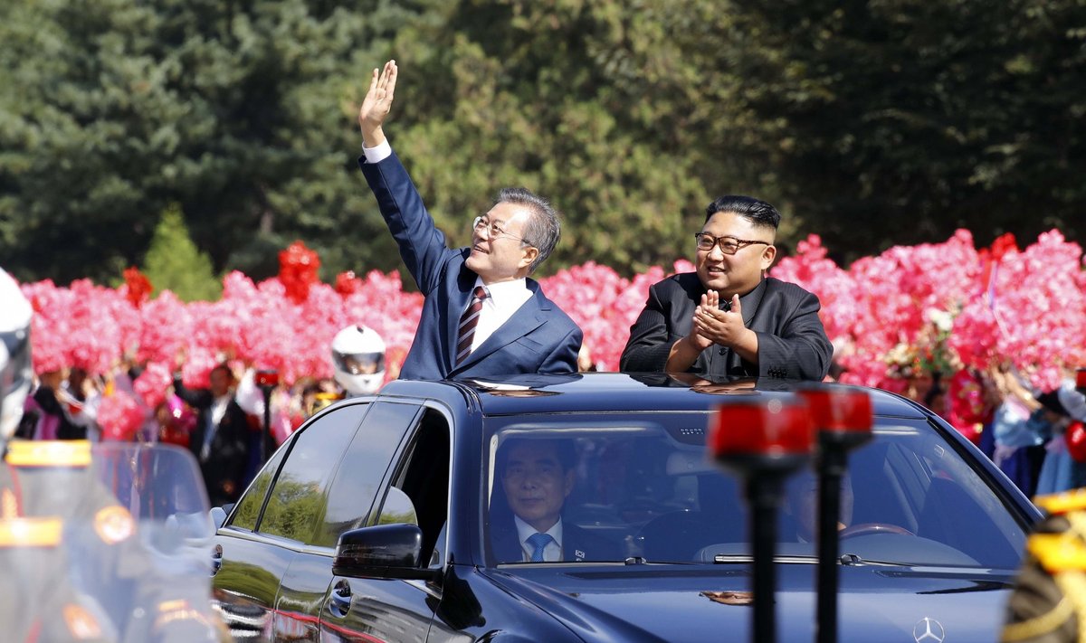 Šiaurės ir Pietų Korėjų lyderiai susitiko Pchenjane