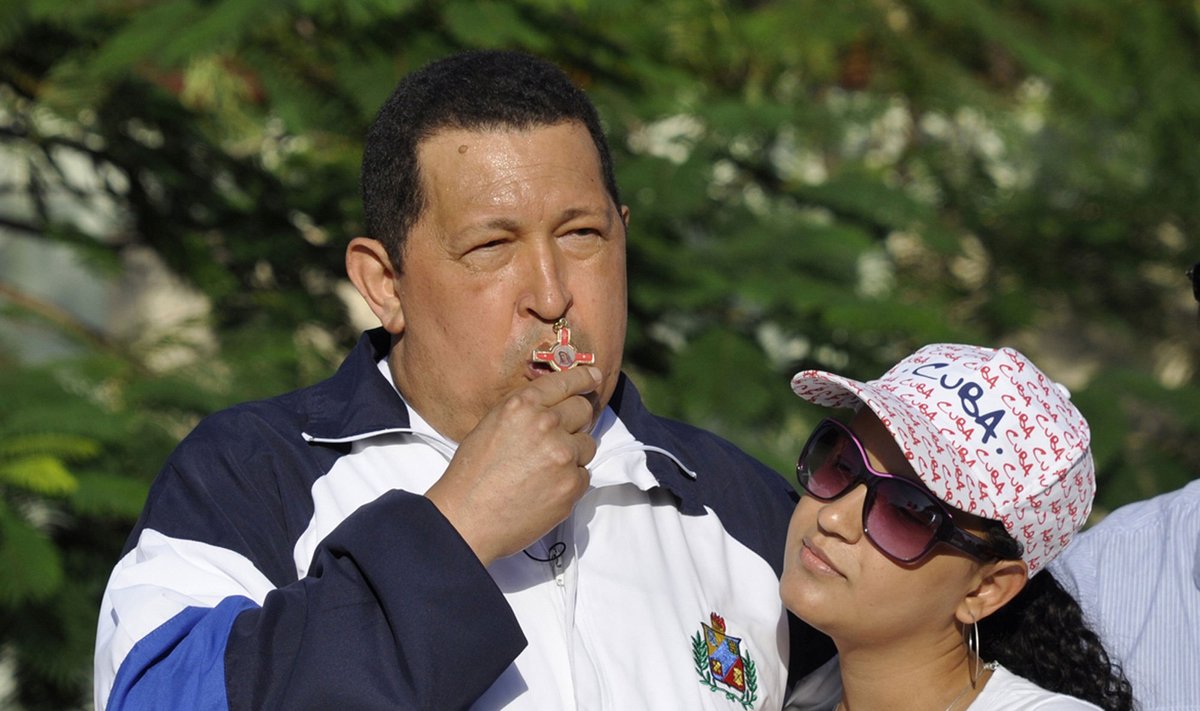 Hugo Chavezas su dukra Rosa Virginia