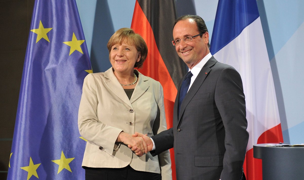 Angela Merkel ir Francois Hollande 