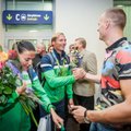 Į Lietuvą su sidabru sugrįžusių irkluotojų pasveikinti atvyko pats Rio turėjęs dalyvauti R. Maščinskas