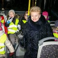 D. Grybauskaitė ir R. Šimašius išbandė kalėdinį traukinuką