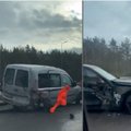 ДТП на Западной объездной дороге в Вильнюсе: после столкновения у авто отвалились колеса