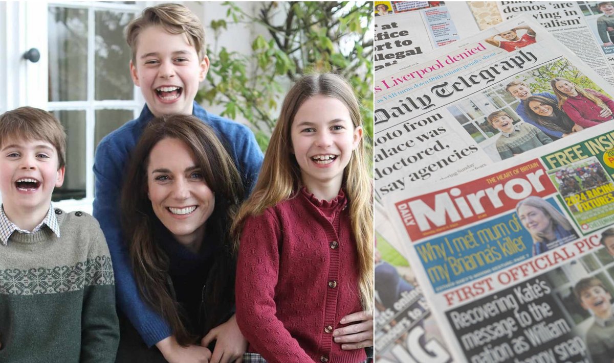 Skandalą sukėlusi Kate Middleton nuotrauka, laikraščiai