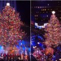 Niujorke įžiebta garsioji Rokfelerio eglė: jos pamatyti traukia milijonai žmonių