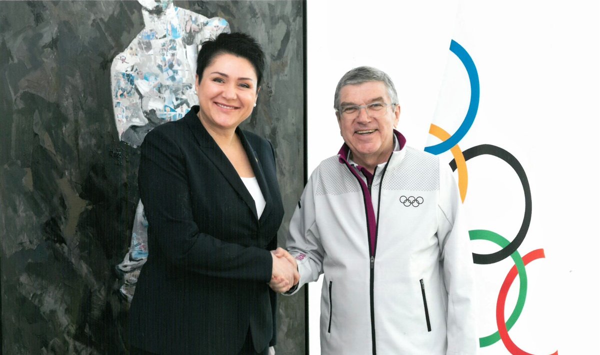 D. Gudzinevičiūtė su TOK prezidentu Thomasu Bachu / FOTO: Tarptautinis olimpinis komitetas
