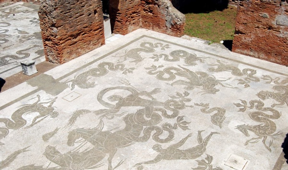 Mozaika Senovės Romos pirties griuvėsiuose