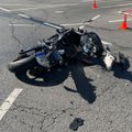 Vilniuje į eismo nelaimė pateko motociklininkė, prireikė medikų