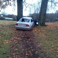 Nuo pasieniečių sprukęs BMW vairuotojas prisiskraidė : automobilį teko traukti iš medžių