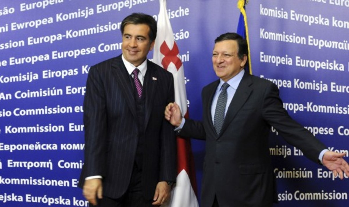 Михаил Саакашвили и Жозе Мануэль Баррозо