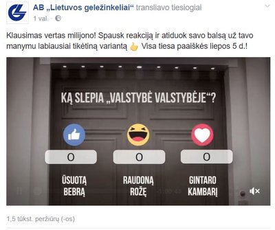 "Lietuvos geležinkelių" įrašas 