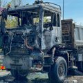 В пятницу в Вильнюсе на ходу загорелся грузовик