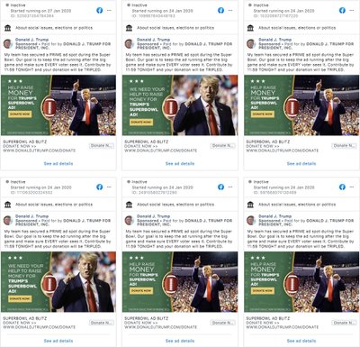 Donaldo Trumpo klaidinančios reklamos feisbuke