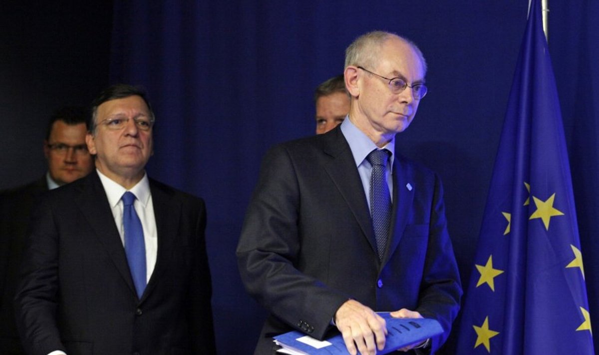 Jose Manuelis Barroso ir Hermanas Van Rompuy