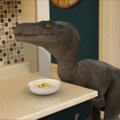 Sausų pusryčių užsimanęs naminis dinozauras ir jo šeimininkas