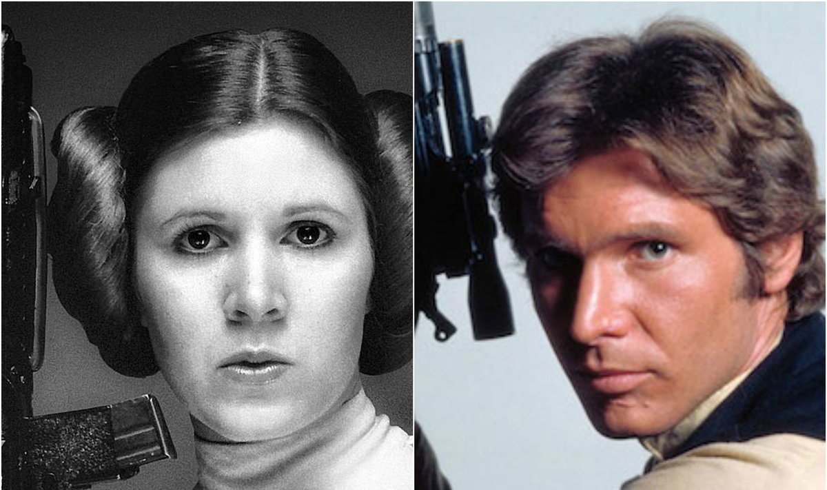 Carrie Fisher ir Harrison Ford