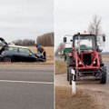 Kėdainių rajone – automobilio „Mini Cooper“ ir traktoriaus susidūrimas