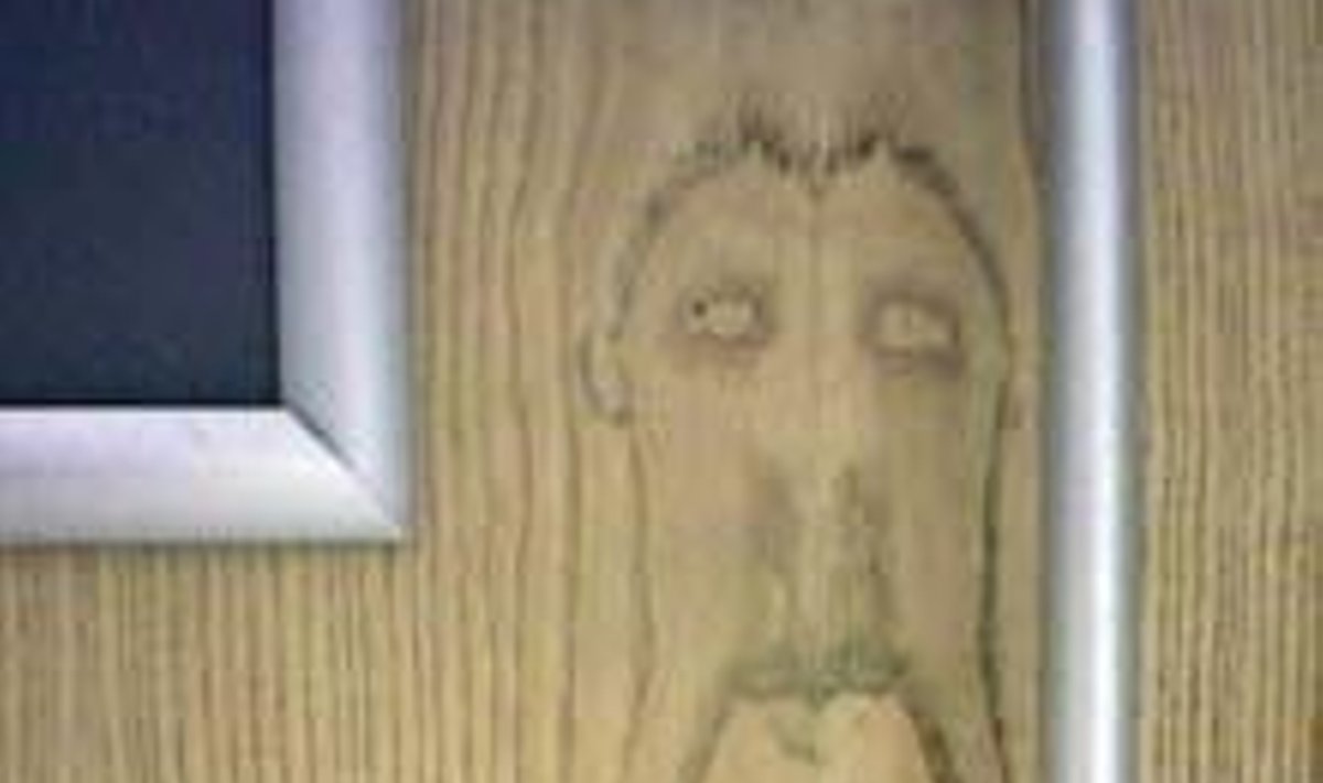Jėzaus veidas ant Ikea tualeto durų. nuotr. THE SUN