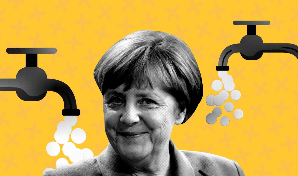 Merkel ir pinigų kranelis / Shutterstock nuotr.
