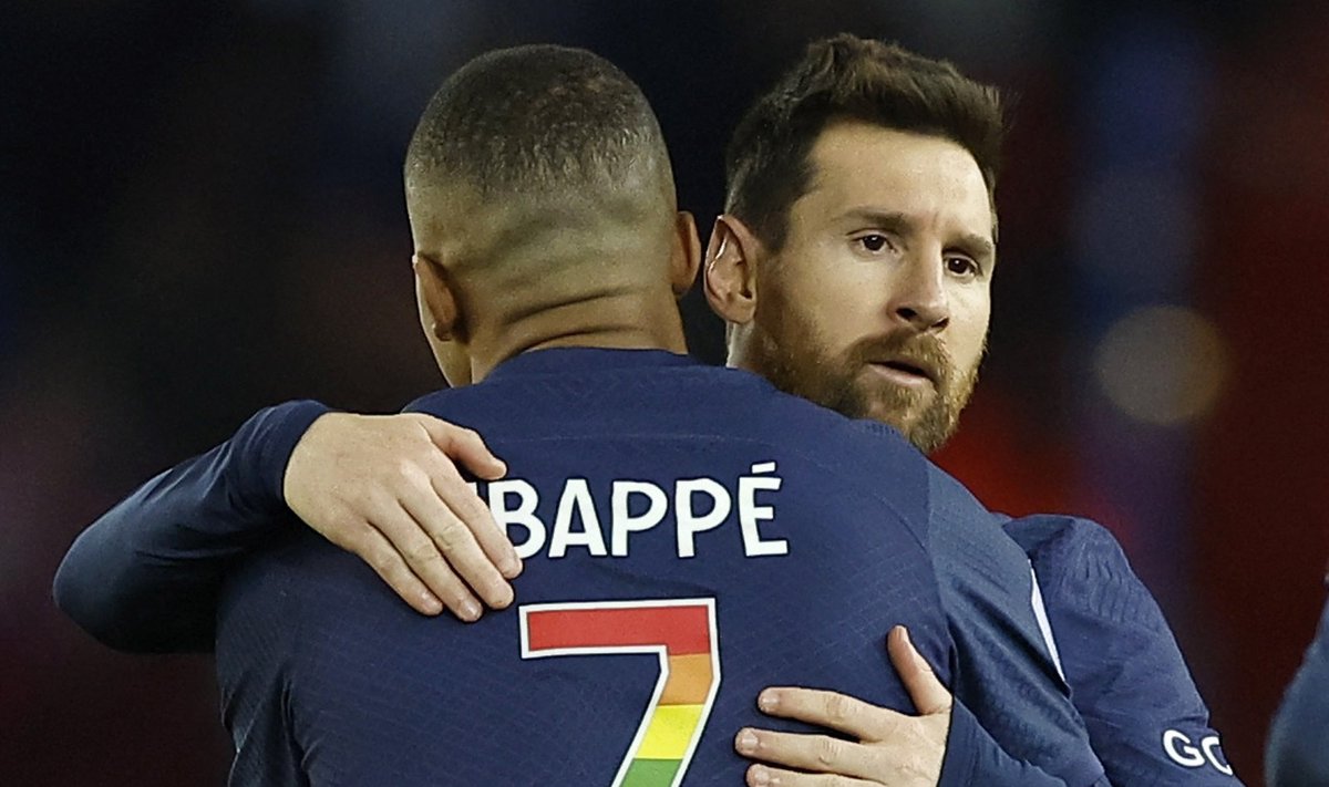 Lionelis Messi ir Kylianas Mbappe