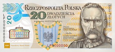 Nowe 20 zł z Piłsudskim. Foto: NBP