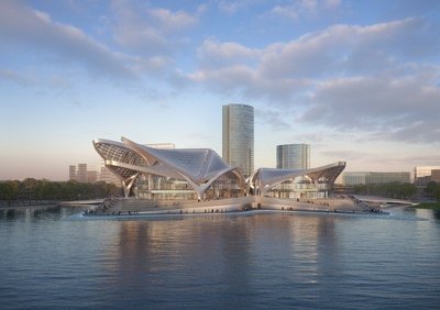 „Zhuhai Jinwan“ visuomenės meno centras (Zaha Hadid Architects nuotr.)