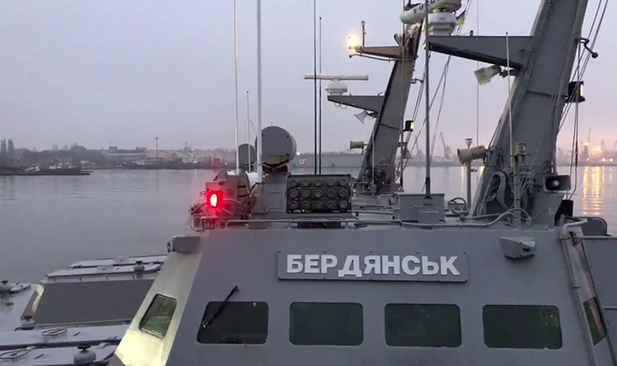 Ukrainos šarvuotasis kateris „Berdiansk“ Kerčės uoste