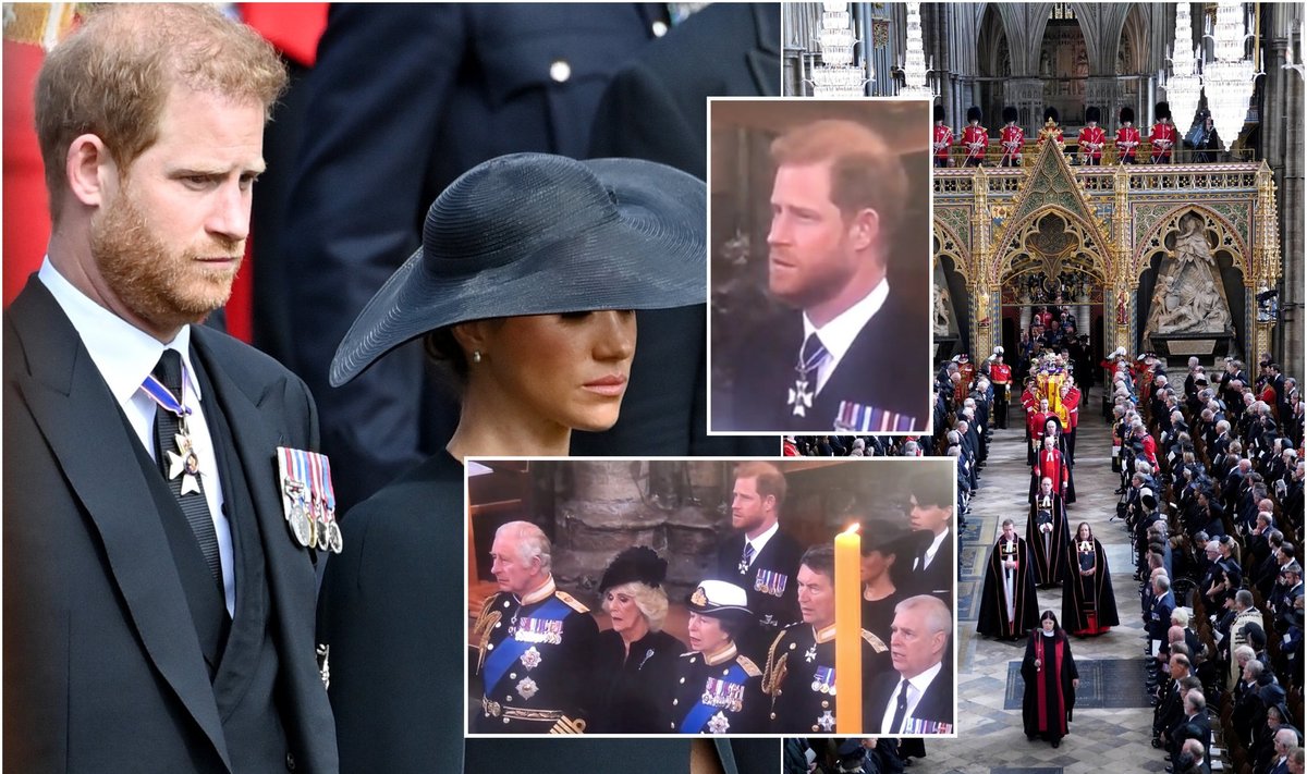 Princas Harry laidotuvėse / Foto: Scanpix, Vida Press, Twitter
