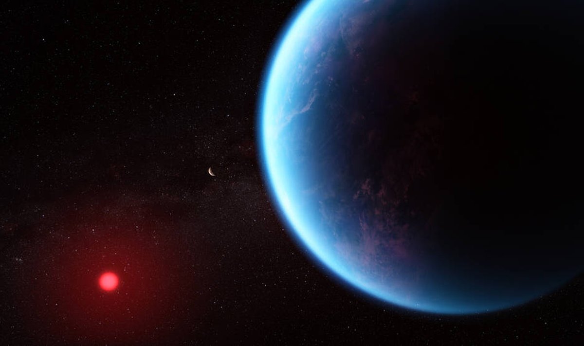Menininko koncepcija rodo, kaip galėtų atrodyti egzoplaneta K2-18 b