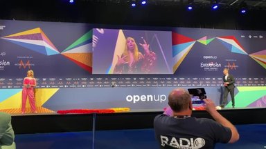 Eurovizijos nugalėtojų Maneskin spaudos konferencija