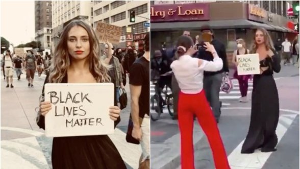 Instagramas prieš realybę: garbės nedarantis „influencerės“ poelgis eisenoje už juodaodžių teises sukėlė audrą