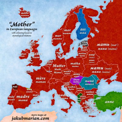 Mama w językach państw Europy