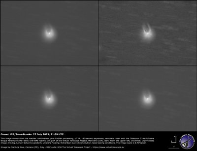 Kometa 12P/Pons-Brooks.Gianluca Masi/The Virtual Telescope Project nuotr.