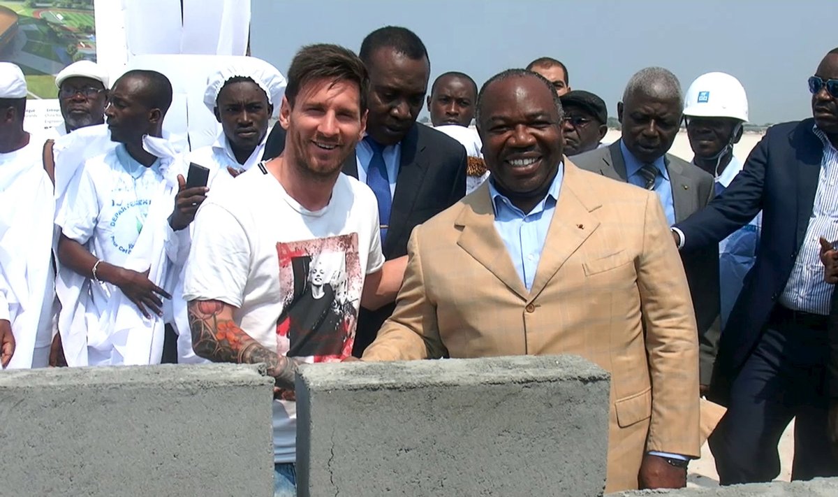 Lionelis Messi su Gabono prezidentu Ali Bongo Ondimba