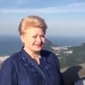 Kristaus Atpirkėjo statulą apžiūrėjusi D. Grybauskaitė stebės R. Meilutytės ir krepšininkų startą