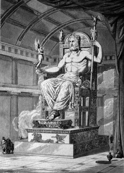 Vienas iš antikinio pasaulio stebuklų – Dzeuso skupltūra Olimpijoje.