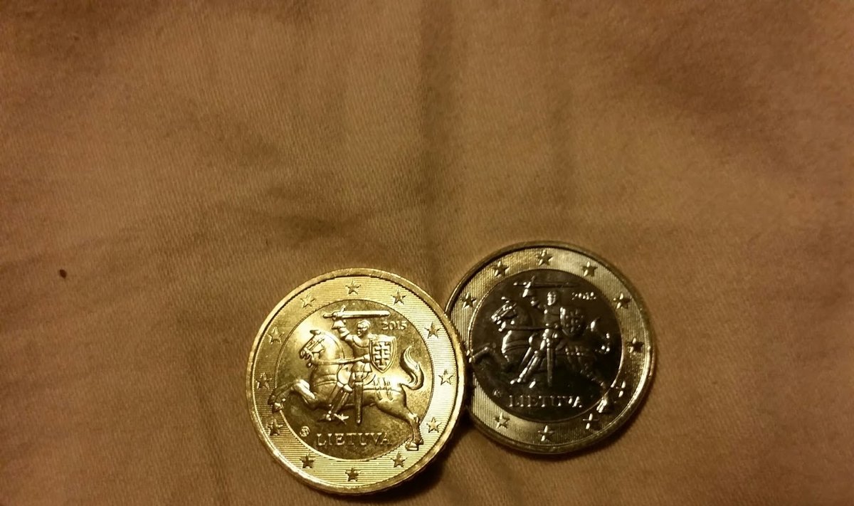 50 euro centų ir 1 euras
